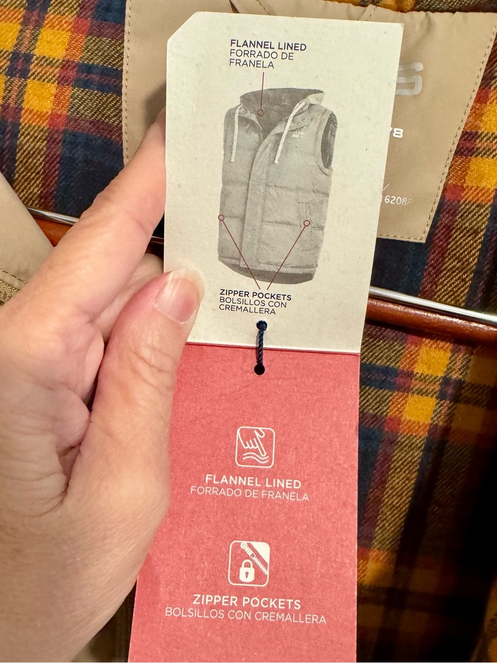 Chaps Porter Tan Hooded Puffer Vest Size 2XL - NEW - Picture 11 of 11